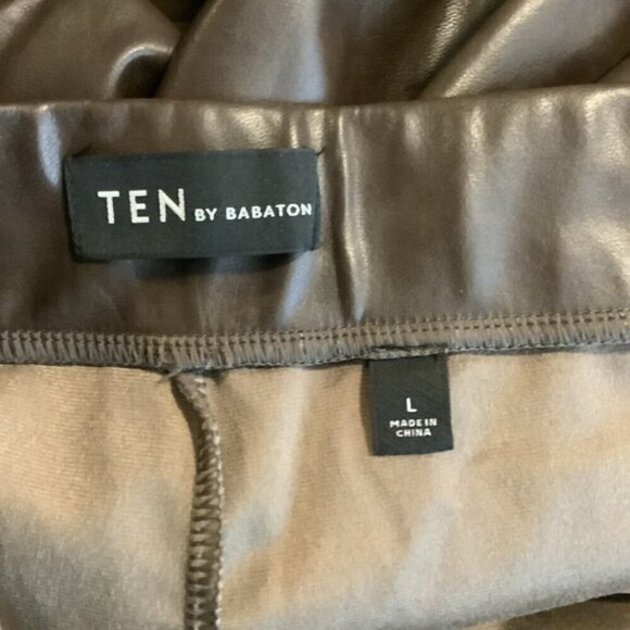 TEN by BABATON ARITZIA UPSTAGE VEGAN BROWN PANTS L - Picture 11 of 13